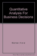 Quantitative Analysis For Business Decisions