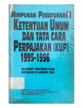 Himpunan Peraturan 1 Ketentuan Umum Dan Tata Cara Perpajakan (KUP) 1995-1996